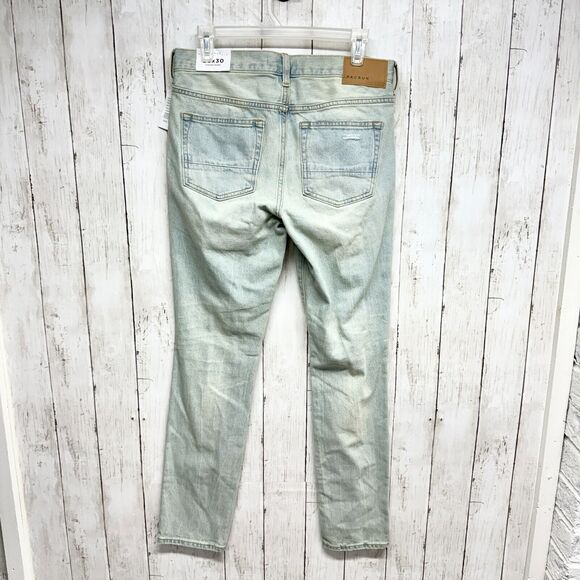 PacSun Jeans Men Size 30X30 Light Wash Stacked Skinny Distressed Ripped 5 Pocket - Picture 4 of 4